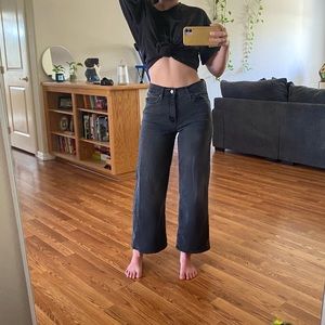 GAP Wide-leg High Rise Black Jeans